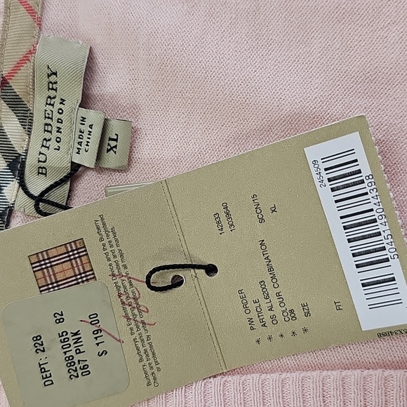 Burberry Cardigan, Pink, Silk Cotton Cashmere, Size XL - Picture 7 of 11